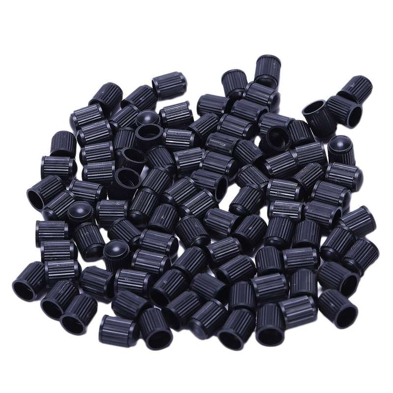 100 - Black Plastic Replacement Valve . Cars, Trucks, Motorcycles, ATV. Tire .