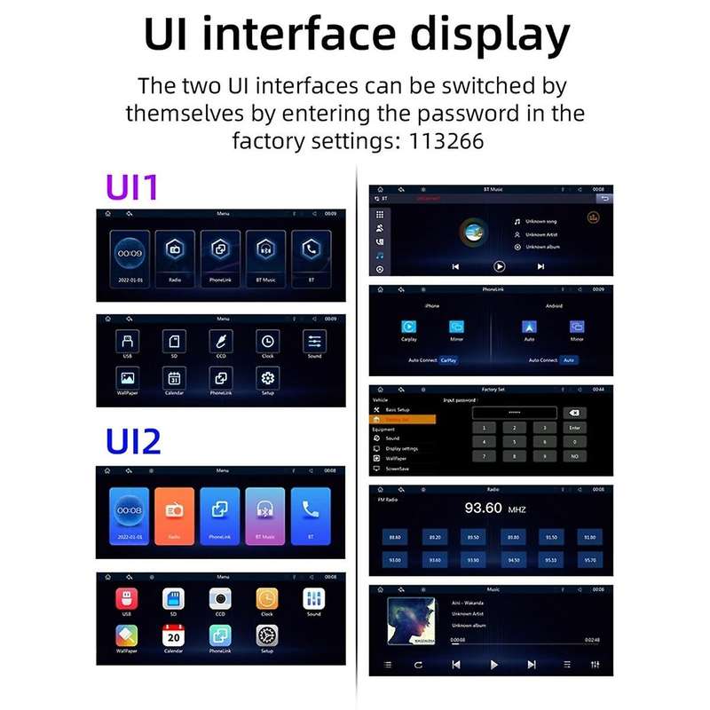 10.26Inch Wireless Carplay & Android Auto Stereo with AHD Backup Camera, Portable Car Radio Bluetoot