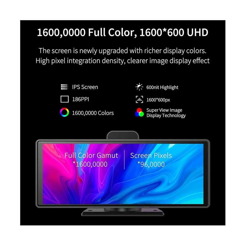 10.26inch Wireless Carplay & Android Auto Dash Cam Adas 4k Dvrs Bluetooth Audio Aux Gps Navigation V