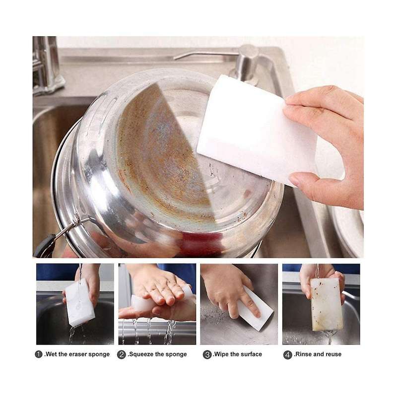 100 Pack Cleaning Sponges Eraser,multi-functional Premium Foam Cleaning Pads,dish,household Cleanin