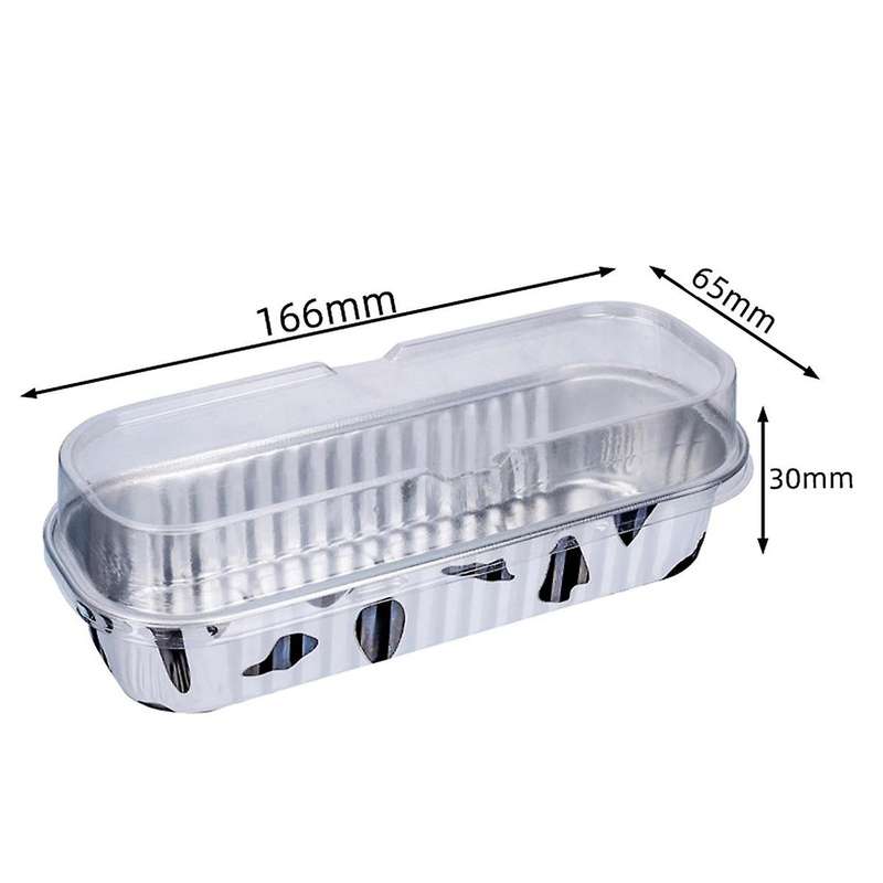 100 Pack Mini Cake Pans with Lids Mini Loaf Baking Pans Aluminum Foil Long Baking Cups Mini Loaf Pan