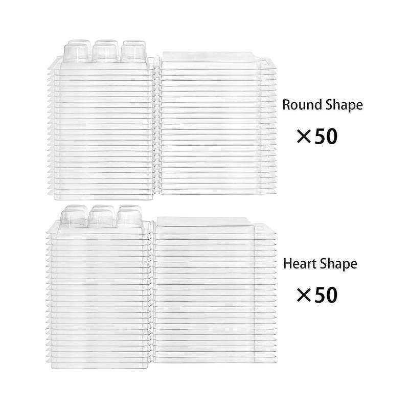 100 Pack Wax Melt Clamshell Mold, 6-cavity Clear Empty Plastic Wax Melt Container for Diy Wax Melt ,