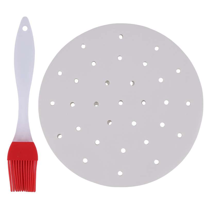 100 Pack Parchment Paper Liners - 9 Inch Non Stick Parchment Paper for - Cut Round Perforated