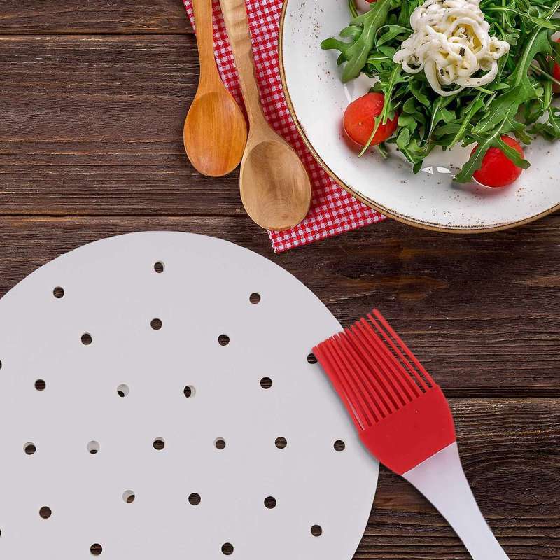 100 Pack Parchment Paper Liners - 9 Inch Non Stick Parchment Paper for - Cut Round Perforated