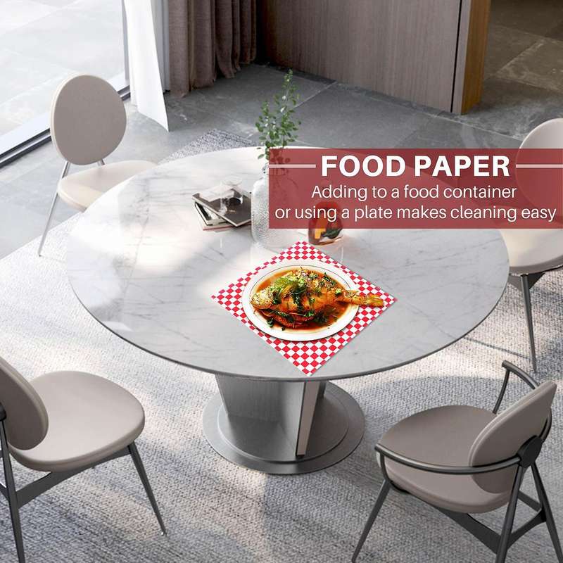 100 PCS checkered basket liner Food Wrap Papers, Fat Repellent, Sandw