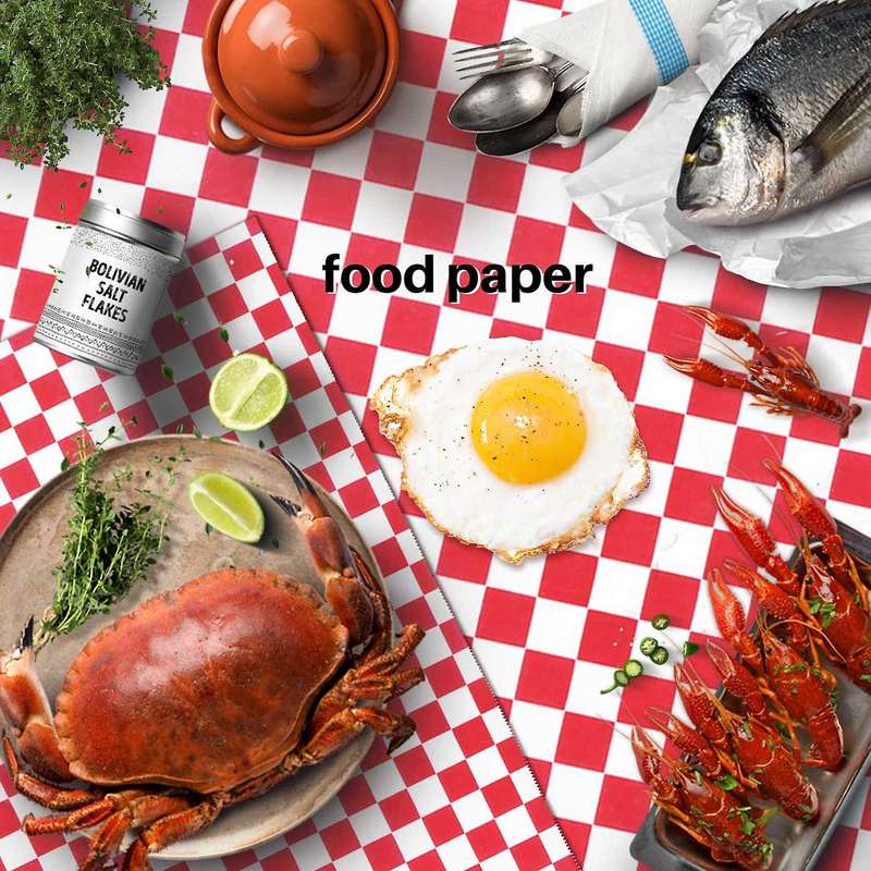 100 PCS checkered basket liner Food Wrap Papers, Fat Repellent, Sandw