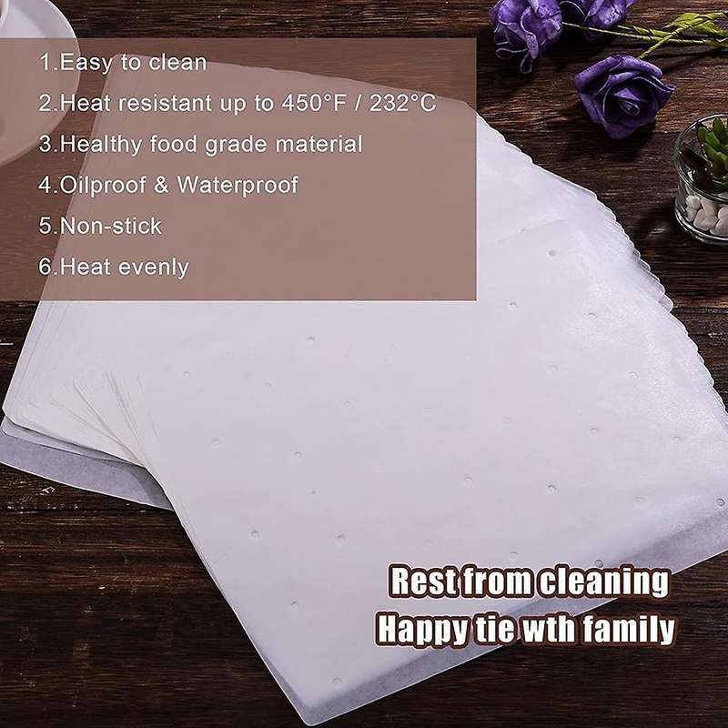 100 Pcs Air Fryer Parchment Liner,Perforated Square Air Fryer Liner for Ninja Foodi Grill 5 in 1 AG