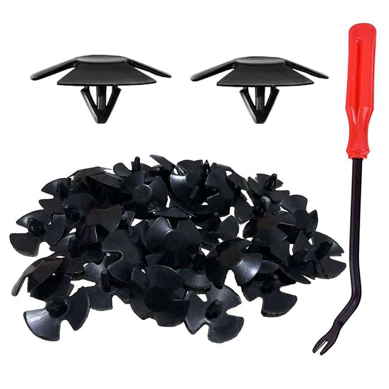 100 Pcs Car Bumper Hood Insulation Cover Retainer Clips for ,,,Ram,4878883AA with 1Pcs Fastener Remo