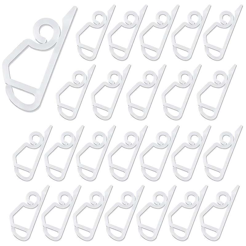 100 Pcs Christmas Light Gutter Eavestrough Clips Plastic Xmas Light Hanging Hooks for Christmas Hall