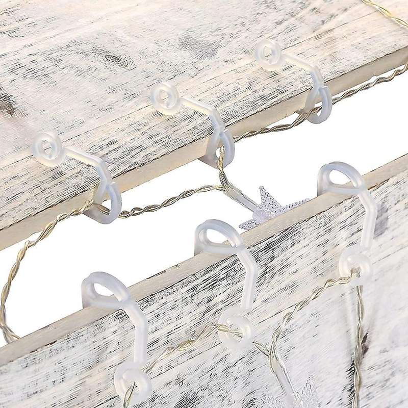 100 Pcs Christmas Light Gutter Eavestrough Clips Plastic Xmas Light Hanging Hooks for Christmas Hall
