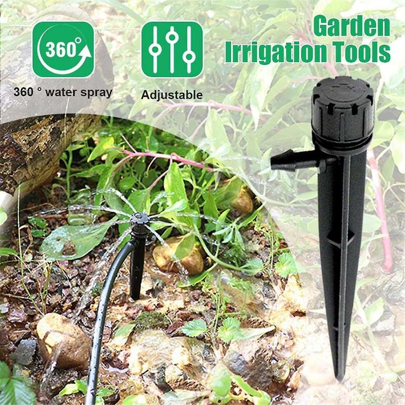 100 Pcs 4/7mm Tube Compatible Adjustable 360 Drip Emitters Set, Efficient Drip Irrigation System