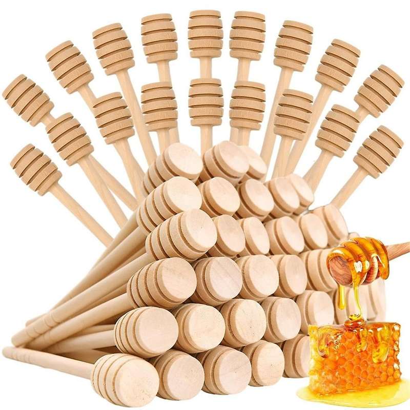 100 Pcs Honey Dipper Sticks Mini Honey Dippers 6 Inch Wooden Honey Dipper Dipper Stirrers Honeycomb