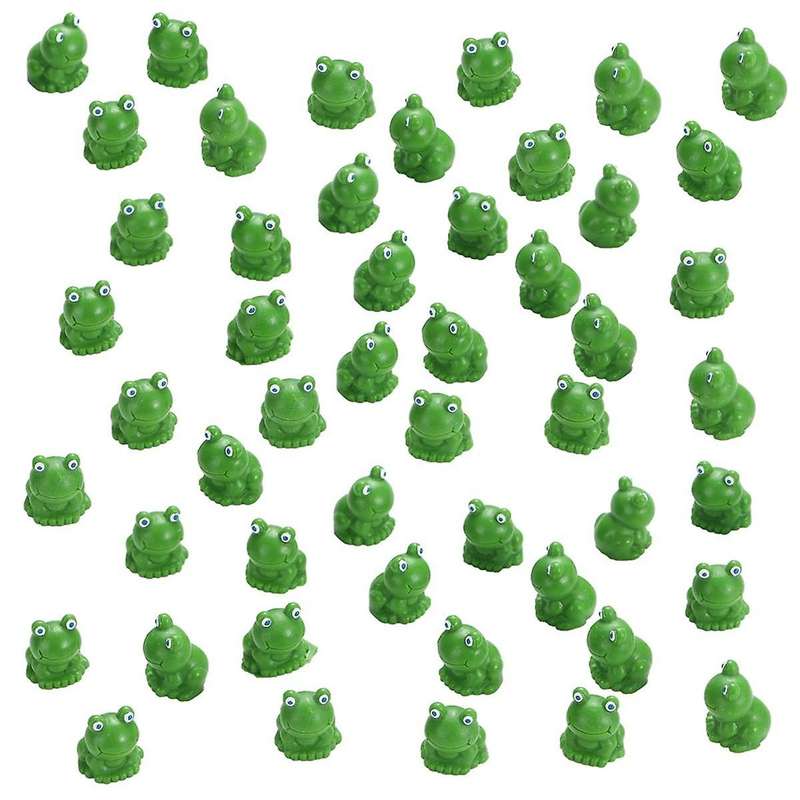 100 Pcs Mini Frog Garden Decor Green Frog Figurines Miniature Home Decor Tiny Plastic Frogs Fairy Ga