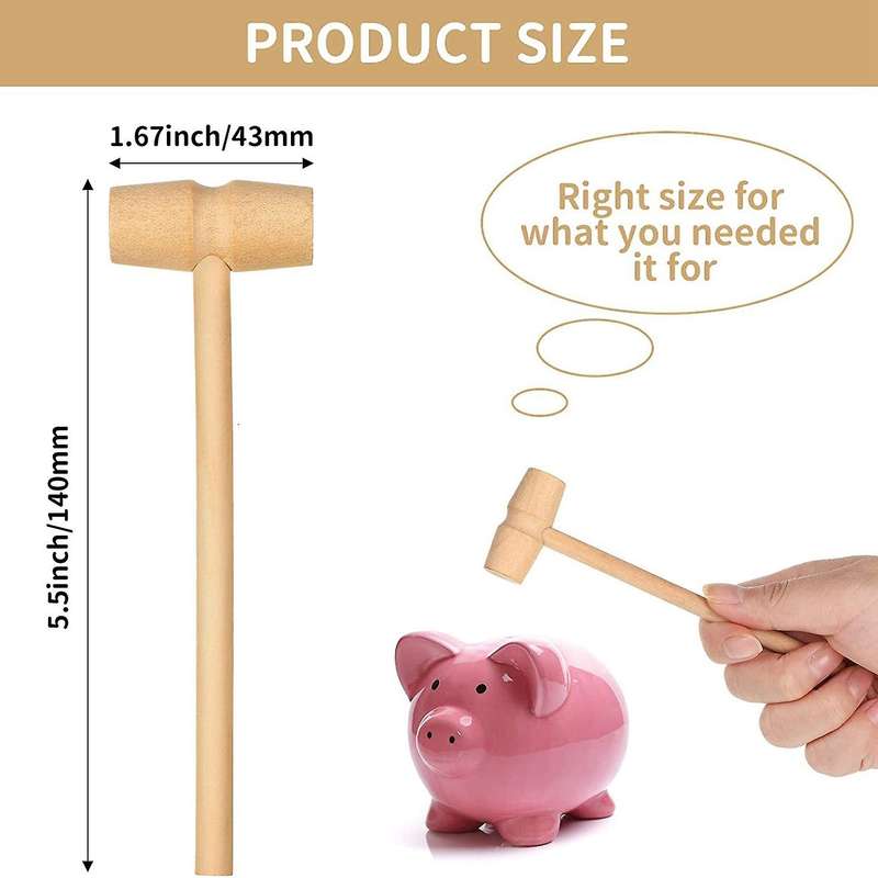 100 Pcs Mini Wooden Hammers Wood Crab Lobster Mallets Hardwood Mallet Pounding Toy Small Shellfish H