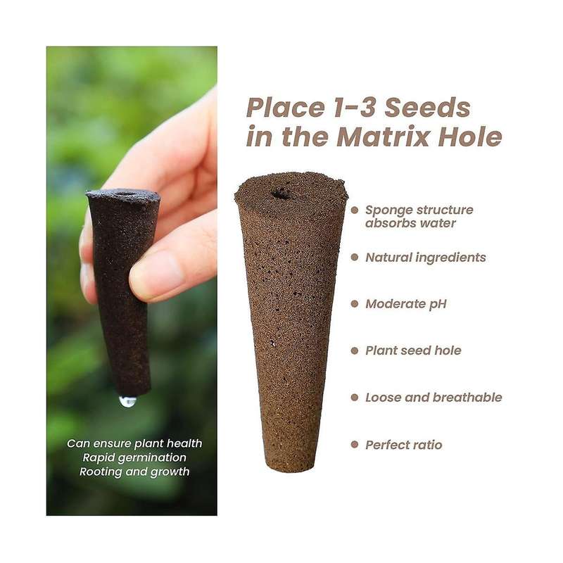 100 Pcs Hydroponic Plant Grow Sponges Pods Kit Root Plant Basket Seed Planting Kit Replacement Pod C
