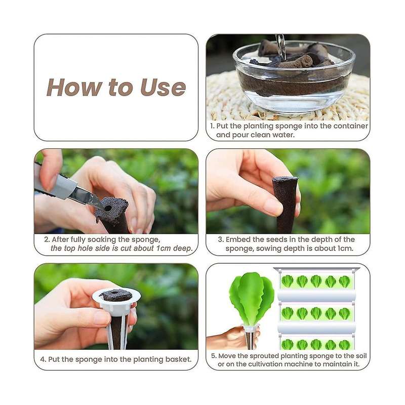 100 Pcs Hydroponic Plant Grow Sponges Pods Kit Root Plant Basket Seed Planting Kit Replacement Pod C