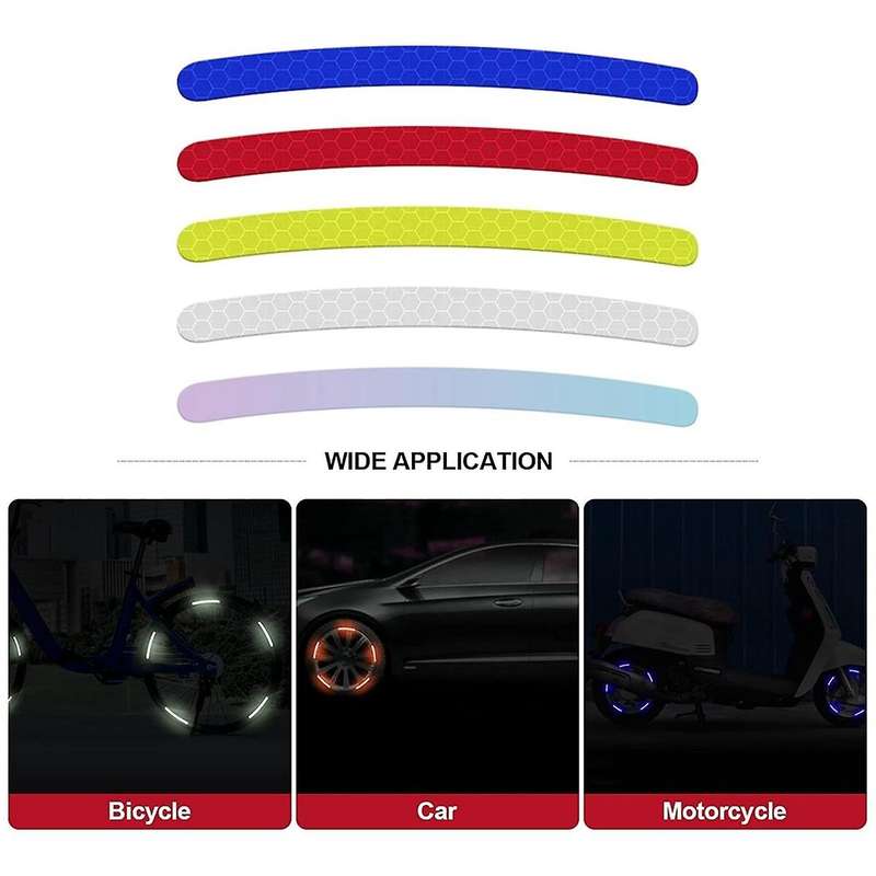 100 Pcs Reflective Car Wheel Rim Stickers, Night Safety Warning Stripe, Decals Tape for Car, Motocyc