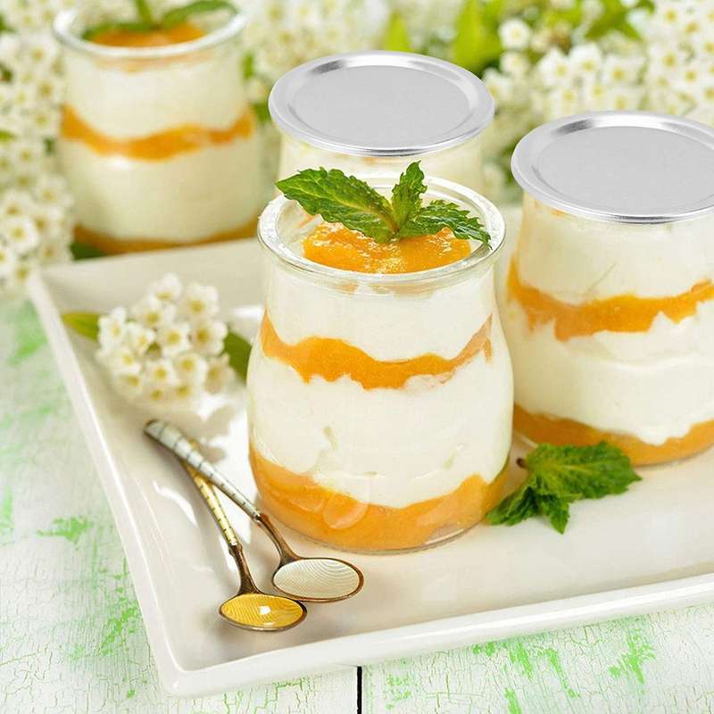 100 Pcs Regular Mouth 70MM Jar Canning Lids, Reusable Leak Proof Split-Type Silver Lids with Silicon