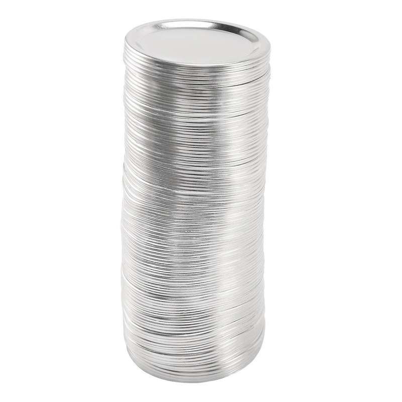 100 Pcs Regular Mouth 70MM Jar Canning Lids, Reusable Leak Proof Split-Type Silver Lids with Silicon