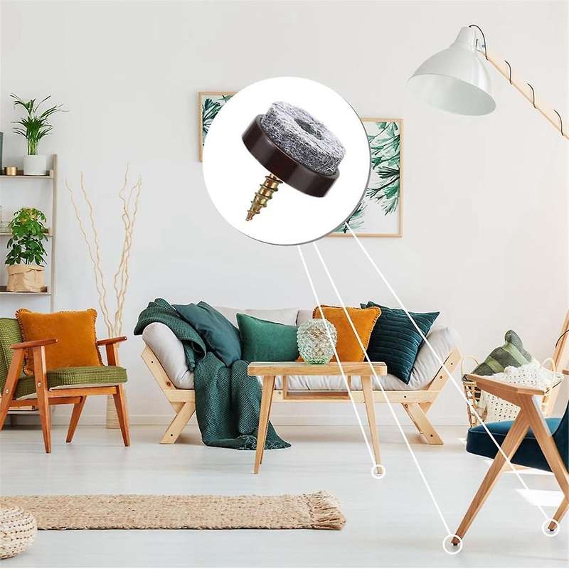 100 Pcs Screw On Felt Chair Pads 0.8 Felt Pads for Furniture Sliders Chair Leg Floor Protectors Roun