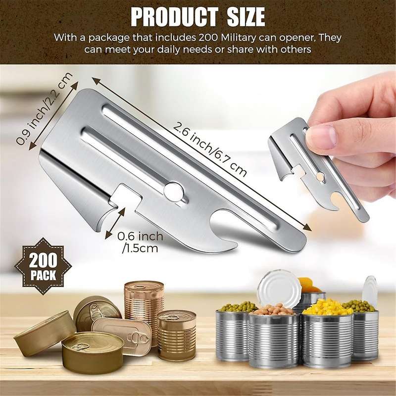 100 Pcs P-38 and P-51 Can Openers Manual Camping Can Opener Stainless Steel Can Opener for Kitchen T