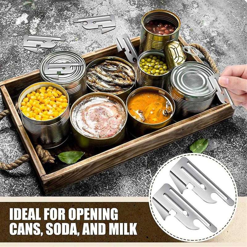 100 Pcs P-38 and P-51 Can Openers Manual Camping Can Opener Stainless Steel Can Opener for Kitchen T