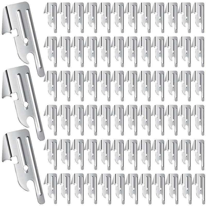 100 Pcs P-38 and P-51 Can Openers Manual Camping Can Opener Stainless Steel Can Opener for Kitchen T