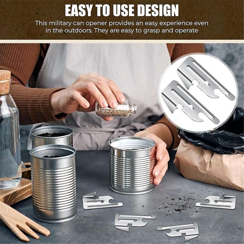 100 Pcs P-38 and P-51 Can Openers Manual Camping Can Opener Stainless Steel Can Opener for Kitchen T