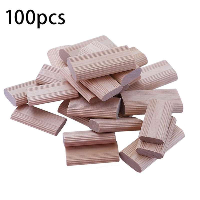 100 Pieces Of 6mm Domino Wooden Dowel Connectors, Beech Wood Plugs, Woodworking Furniture Splicing C