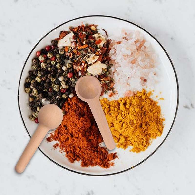 100 Pieces Mini Wooden Spoons Small Wooden Spoons Condiments Salt Spoons for Coffee Condiment Honey