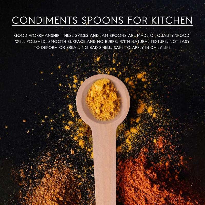 100 Pieces Mini Wooden Spoons Small Wooden Spoons Condiments Salt Spoons for Coffee Condiment Honey