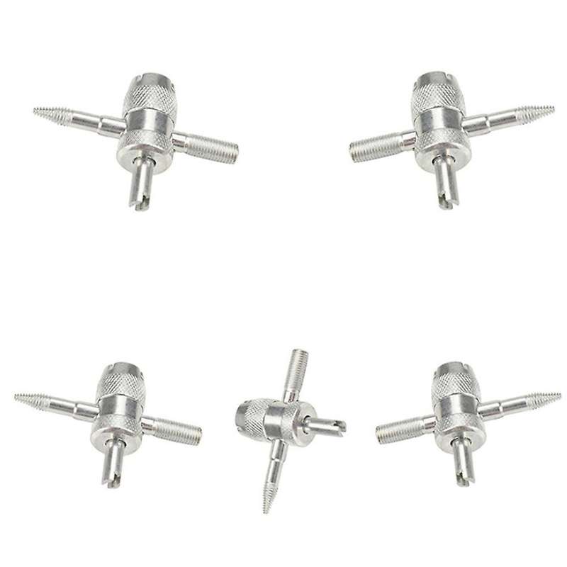 100 PCS Tire Valve Stem Core & Dual Head Valve Core Remover Tool & 4-Way Valve Tool