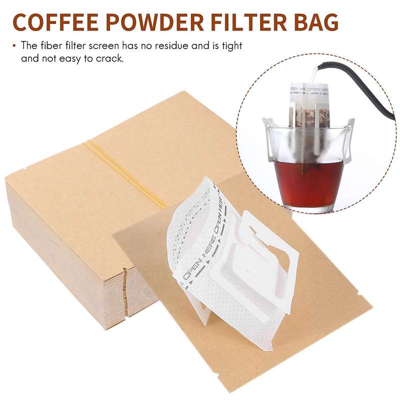100 Set Combination Coffee Filter Bags and Kraft Paper Coffee Bag