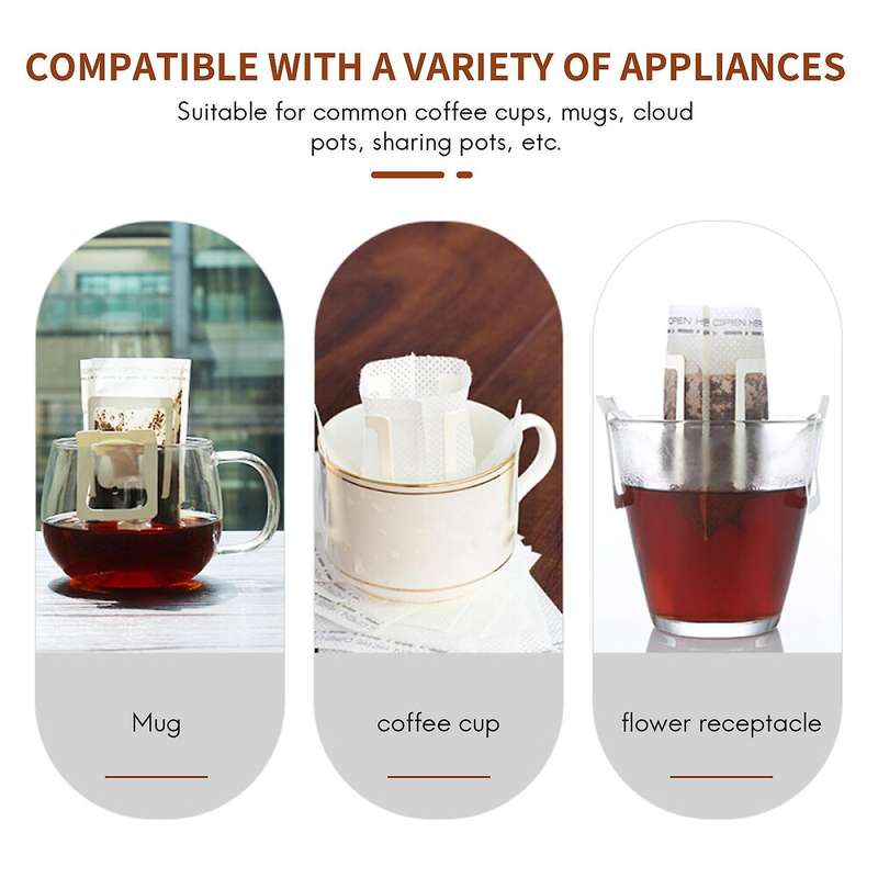 100 Set Combination Coffee Filter Bags and Kraft Paper Coffee Bag