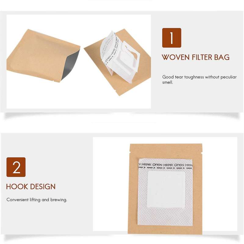 100 Set Combination Coffee Filter Bags and Kraft Paper Coffee Bag