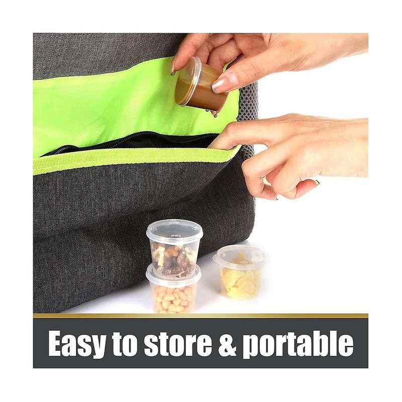 100 Pieces Small Plastic Containers with Lids, 25ml Small Sauce Pots Plastic Pots Jelly Pots for Sa