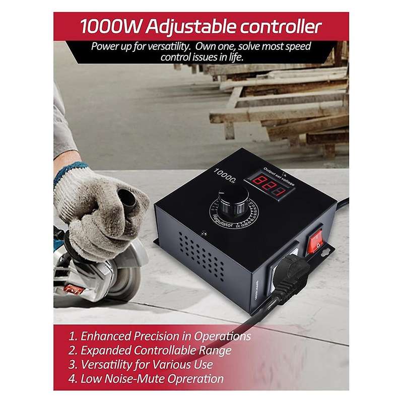 10000W AC Variable Speed Controller 120V-220V 15A, Fan Speed Controlle Motor Speed Controller for El
