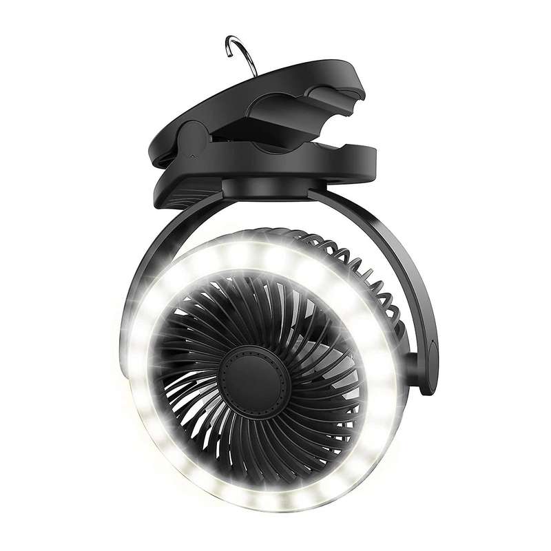 10000MAh Camping Lantern Fan, 4 Speeds Clip on Fan, Battery Operated Fan , Portable Personal Fan , 3