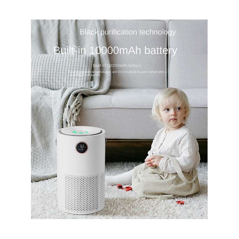 10000mah Negative Ion Air Purifier Portable Indoor Formaldehyde Air Filter Mute Smoke Removal Purifi