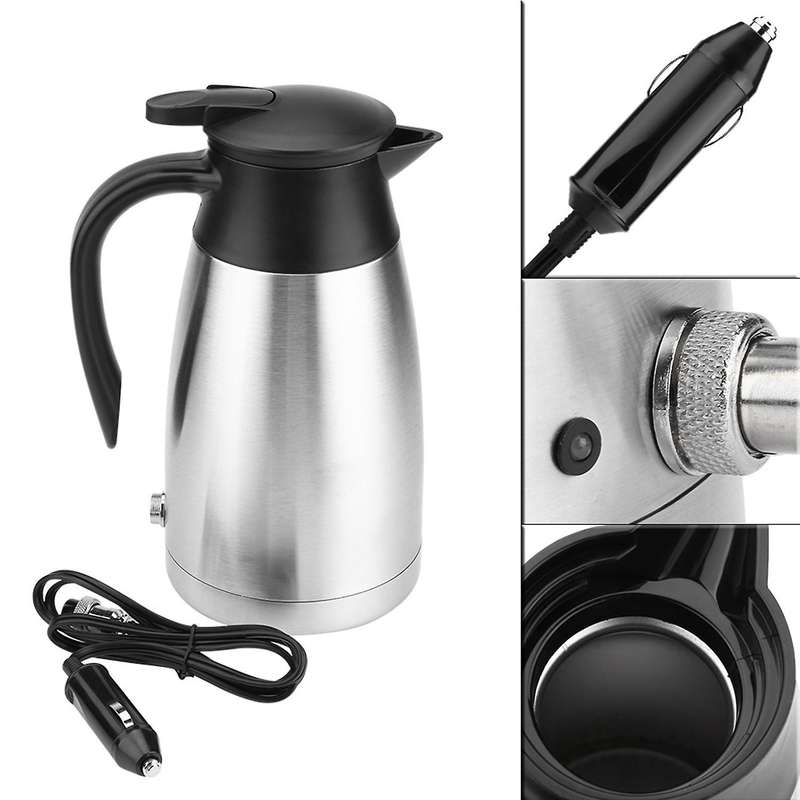 1000Ml 12V/24V Car Heating Kettle Stainless Steel Electric Heating Cup Kettle Water Heater Kettle fo