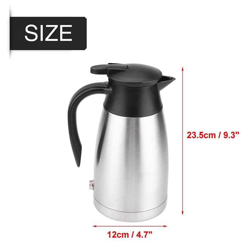 1000Ml 12V/24V Car Heating Kettle Stainless Steel Electric Heating Cup Kettle Water Heater Kettle fo