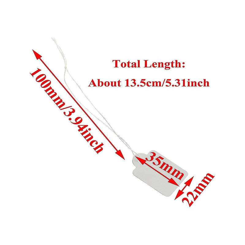 1000pc Price Tags with String Attached White Marking Tag Small Paper Price Labels Clothing for Pric
