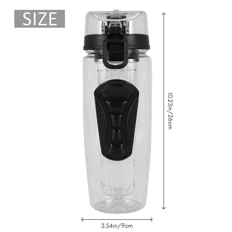 1000ml/32oz Fruit Infusing Infuser Water Bottle Sports Health Black
