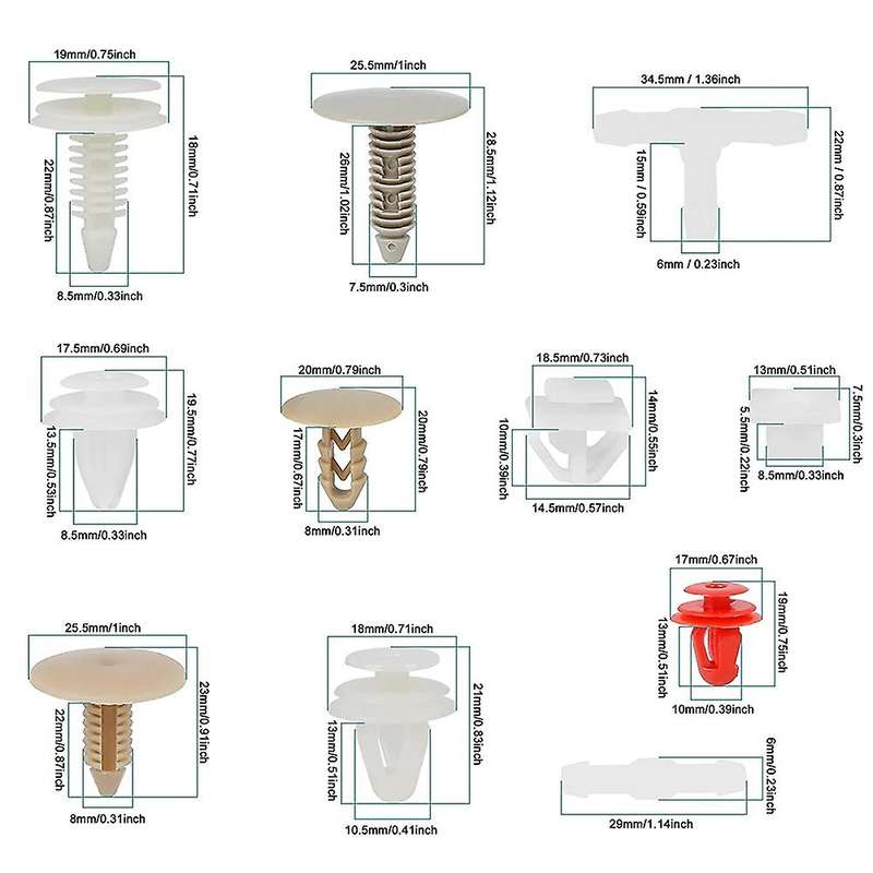 1000pcs Car Clips Fastener Screws Bumper Interior Decoration Auto Plastic Random Mixing Plastic Uni