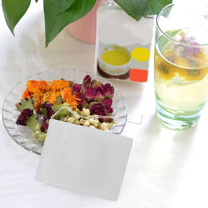 1000pcs/lot New Biodegraded Tea Bag Filters Ultrasonic Corn Fiber Cords Tea Bags Coffee Filter 6x8c