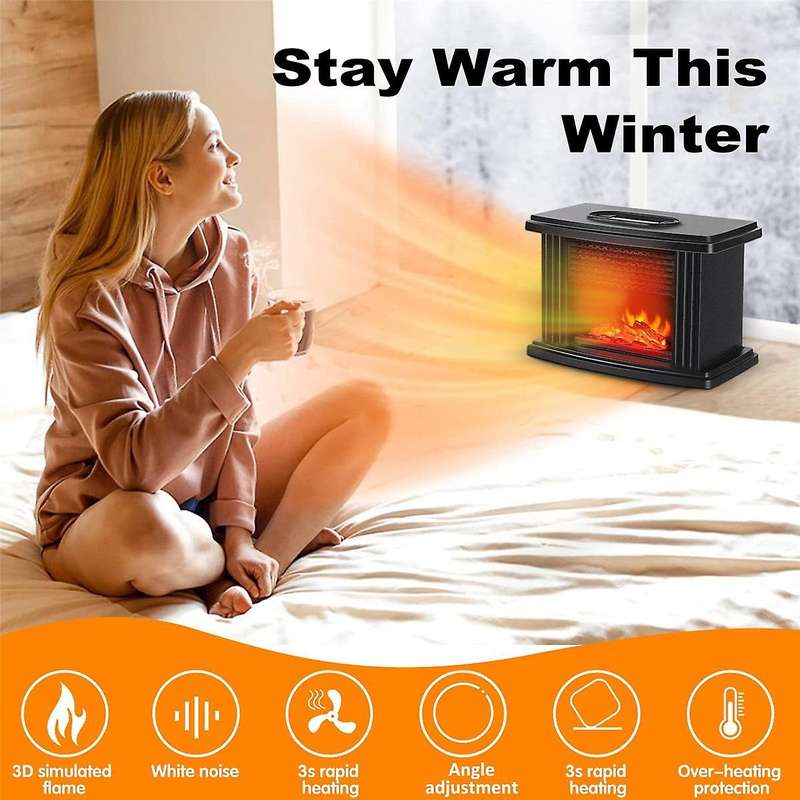 1000w Electric Fireplace Heater with Remote Control Fireplace Electric Decoration Portable Space He