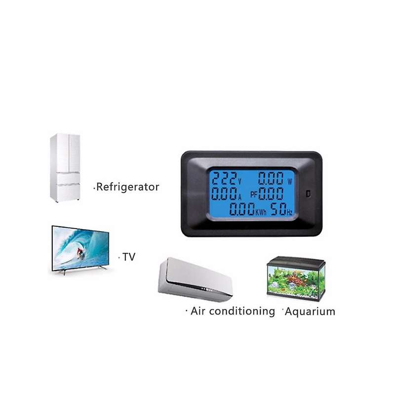 100A AC LCD Digital Panel Power Watt Meter Monitor Voltage KWh Voltmeter Ammeter Tester Tools
