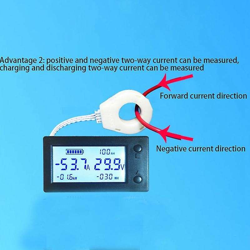 100A Digital Voltmeter Ammeter Battery Capacity Coulometer Power Electricity Watt-Hour Meter with Ha