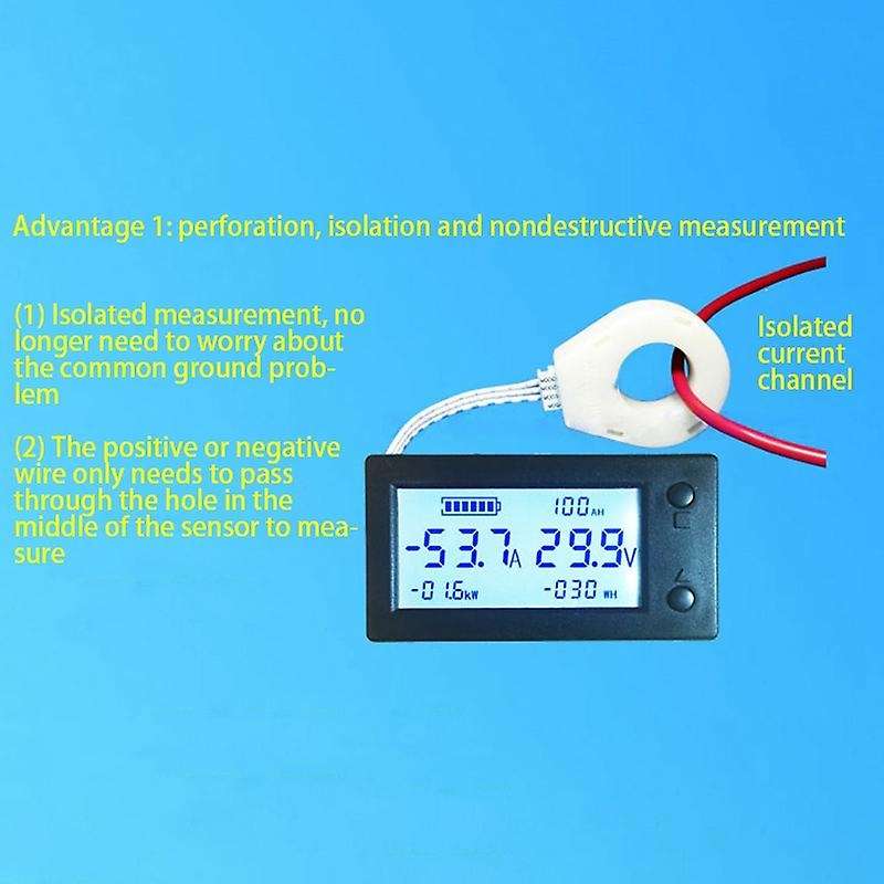 100A Digital Voltmeter Ammeter Battery Capacity Coulometer Power Electricity Watt-Hour Meter with Ha
