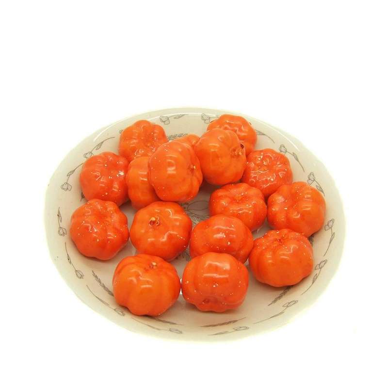 100pcs 3.5cm Mini Faux Pumpkin Foam Pumpkins Diy Thanksgiving Halloween Party Decoration Props